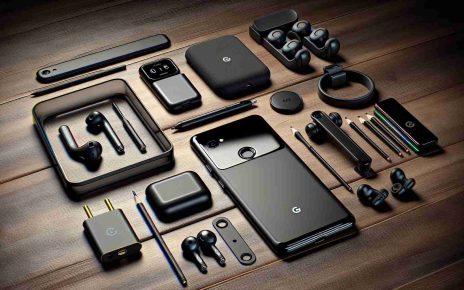 A high definition realistic image showcasing a selection of premium accessories that aim to augment the experience of using a Pixel 9 smartphone. These might include a protective case, wireless earbuds, a power bank, a screen protector, and a car mount. These accessories are neatly arranged on a wooden table with the Pixel 9 in the middle, highlighting their compatibility and enhancing usage experience.