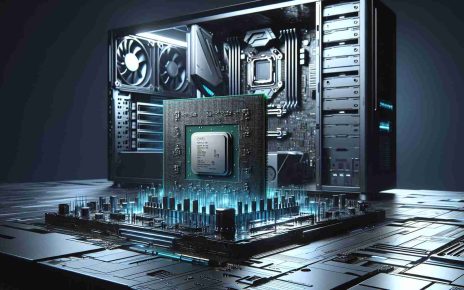 A high-definition, realistic image portraying the revolution of desktop computing caused by the introduction of Zen 5 processors. The image shows a sleek, modern computer desktop setup with the latest Zen 5 processor integrated into a cutting-edge architecture. Render the chip to showcase its intricate circuits and advanced technology. The ambient surrounding can have a futuristic and highly advanced feel to resonate with the power and efficiency the Zen 5 brings to computing.