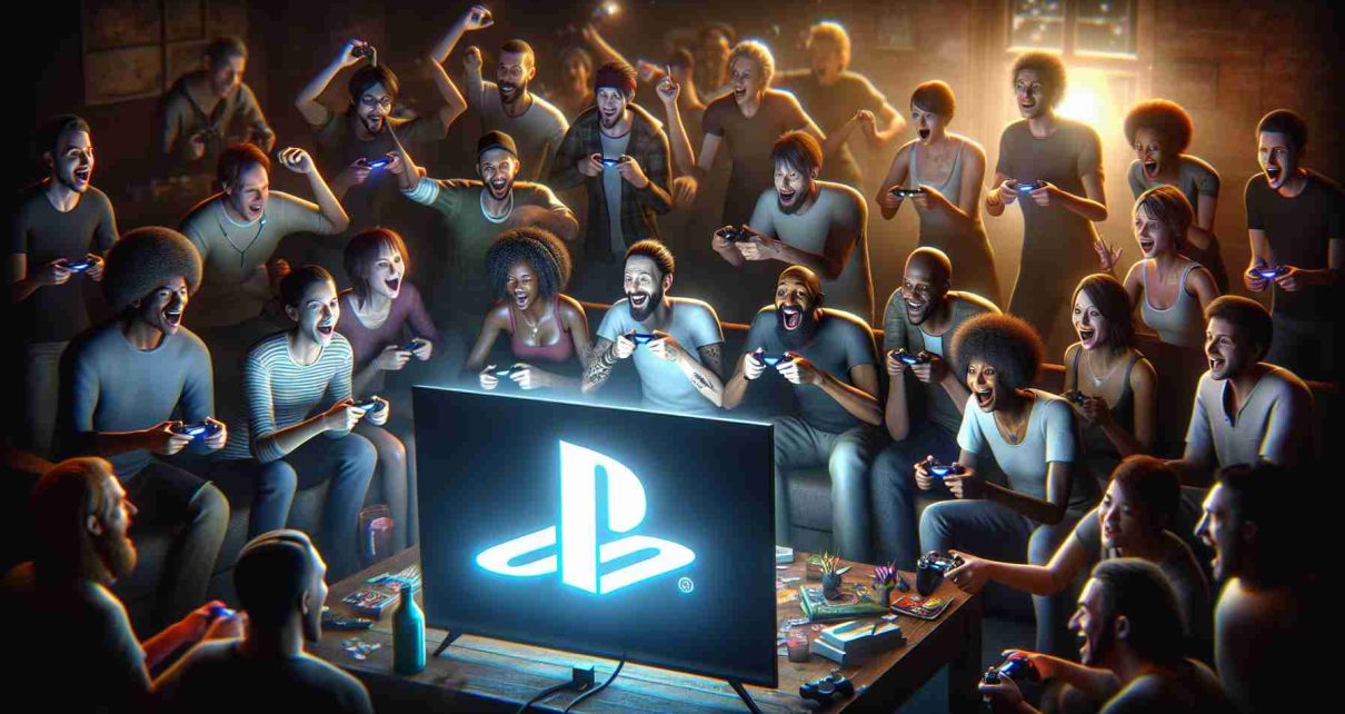 A realistic, high-definition photo depicting a scene of enthusiastic gamers returning to play on the PlayStation Network after a short disruption in service. A variety of individuals of different genders, ethnic backgrounds like Black, Caucasian, Hispanic, and South Asian are shown engrossed in their games, controllers in hands and expressions of delight and relief on their faces. Screens glow in dimly lit rooms, radiating the iconic PlayStation logo, signaling that the network is now operational. Ensure to focus on the excited anticipation and community spirit, capturing the sense of relief and joy when the service is restored.