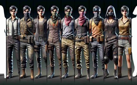 A high-definition and realistic depiction of the evolution of distinct character outfits within the newest updates of a popular battle royale video game. These outfits range from simple garb to highly decorated and themed attires, showcasing different stages in the game's season. Each outfit should be displayed in contrasting backgrounds to emphasize their unique elements.