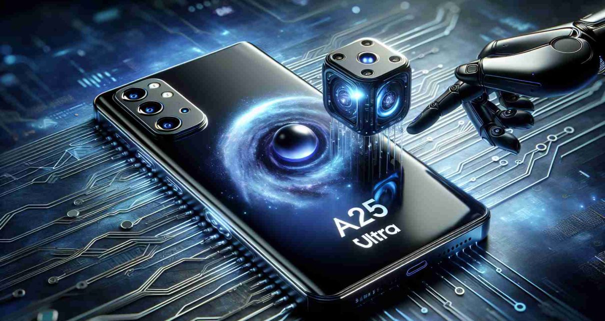 Realistic high-definition image displaying a futuristic concept of Samsung's Galaxy S25 Ultra as an AI-ridden device which is poised to bring a revolutionary change in technology and devices